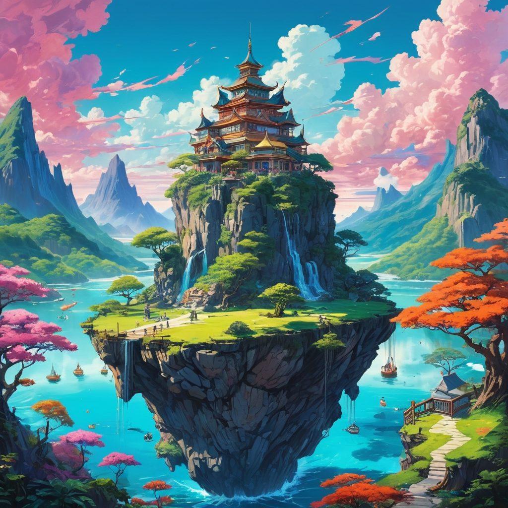 A vibrant collage showcasing the fusion of art, anime, and adult entertainment, featuring colorful illustrations of anime characters, intricate hentai art styles, and subtle hints of playful adult themes. The background should be a whimsical fantasy landscape, dotted with surreal elements that evoke a sense of curiosity and exploration. Incorporate a mix of bold colors and soft pastels to create intrigue. Bright, eye-catching, and artistic ambiance. super-realistic. vibrant colors. 3D.